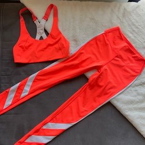 SPLITS 59 NEON ORANGE SET: SMALL LEGGING, MED TOP